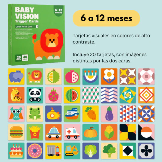 Set Tarjetas Sensoriales Montessori - Exploración Visual en Cada Etapa de Crecimiento