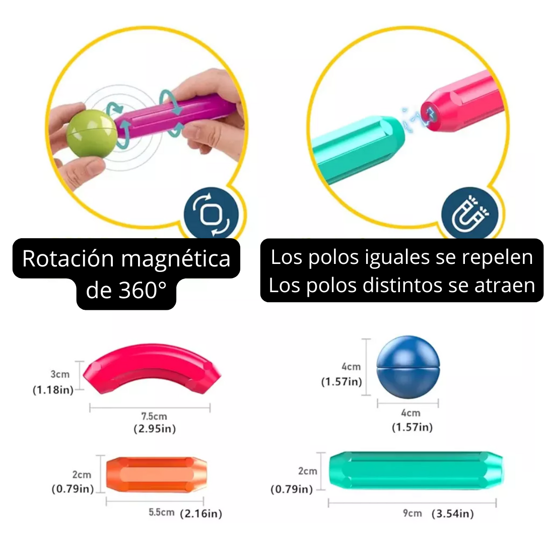 Juego Bloques Construcción Magnéticos – ¡Desarrolla la Mente y la Creatividad de tu Hijo Jugando! + GRATIS ejemplos de figuras que puedes armar